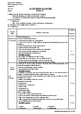 Giáo án Tiếng Anh Lớp 11 - Unit 10 Nature in danger - Nguyễn Văn Tạo